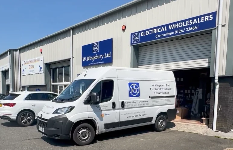 W Kingsbury Carmarthen electrical wholesale branch and delivery van